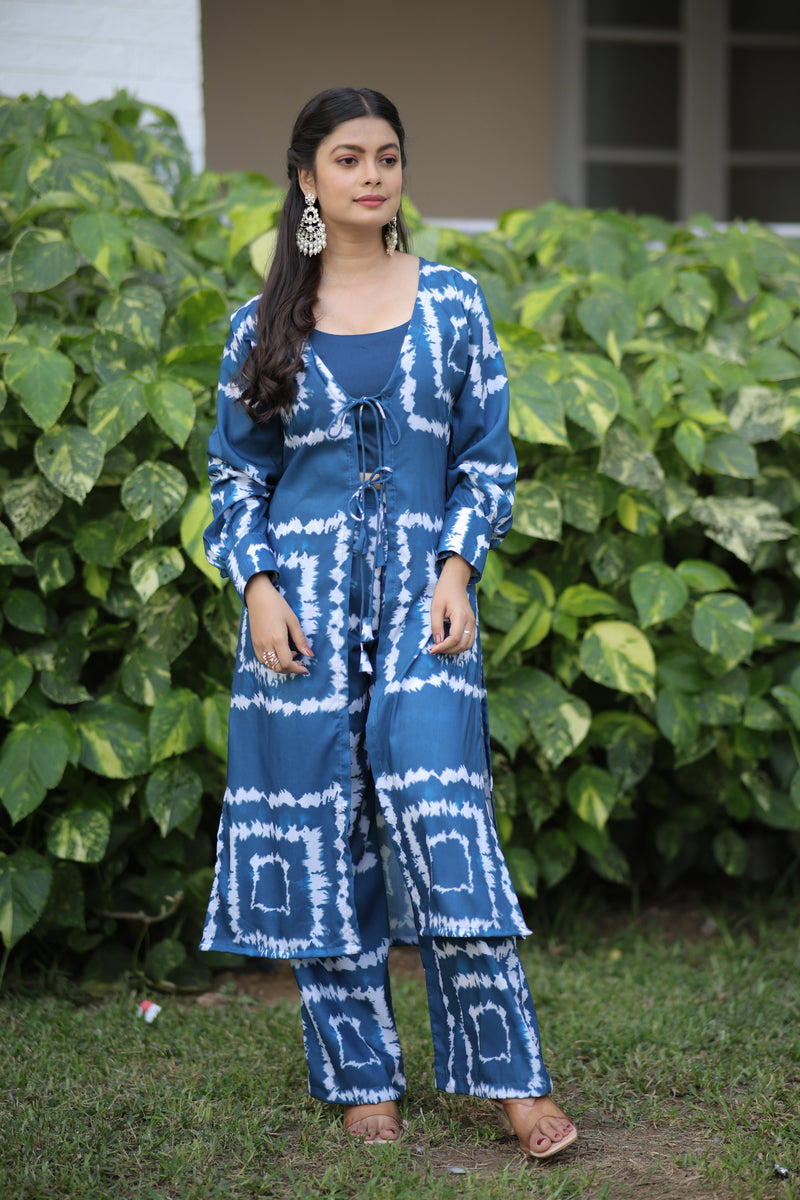 Trending Blue Shibori Print Co-ord set