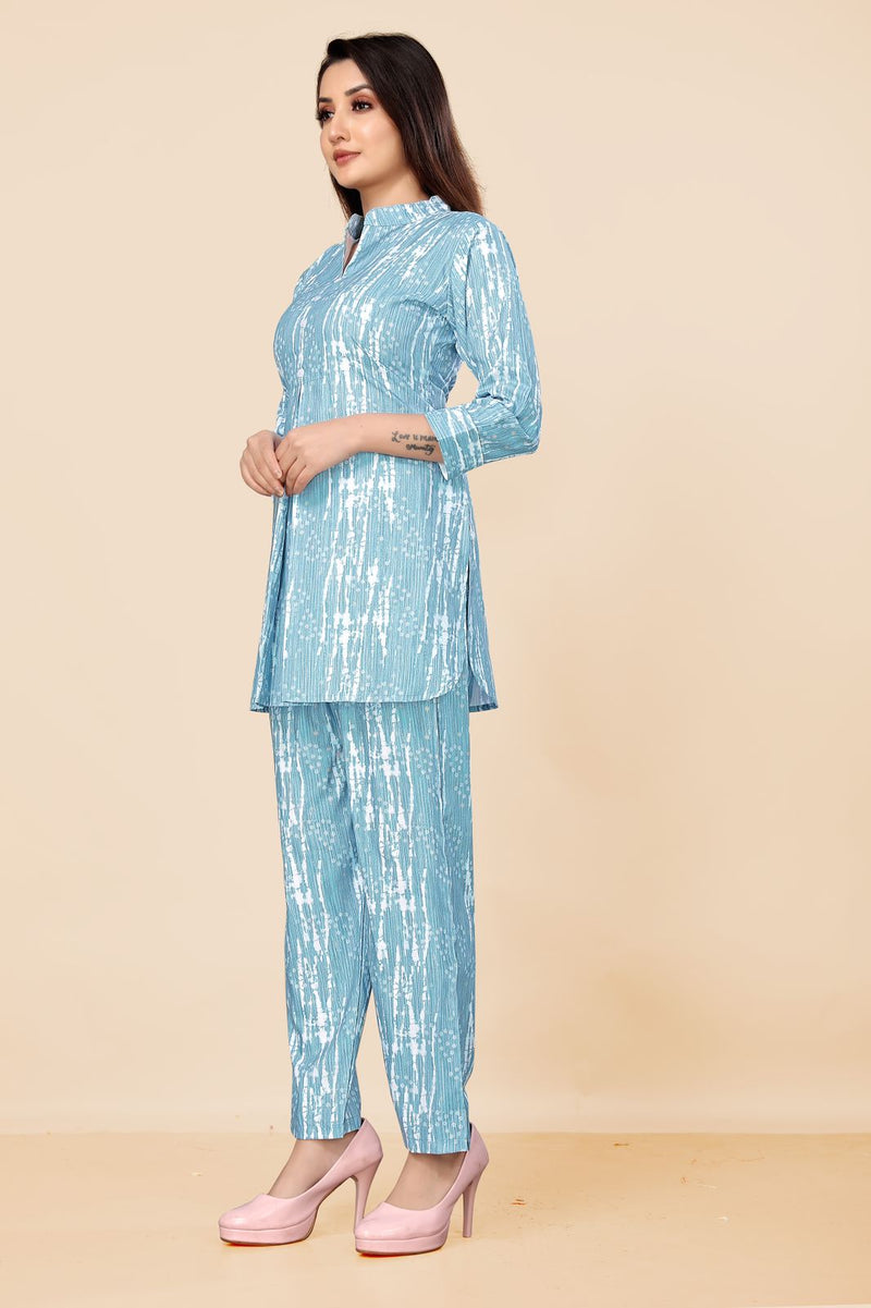 Women Sky Blue Co-ord set