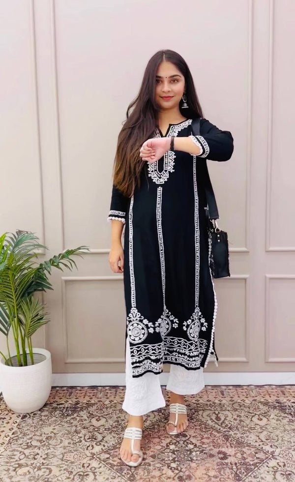 Black Stylish Kurta Set